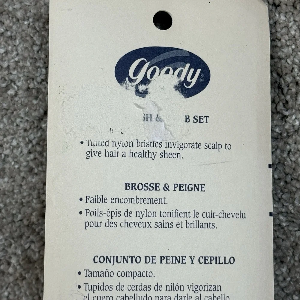 Goody Green Brush Comb Set 25003 Mini Travel Nylon Bristles 1999 New Sealed VTG